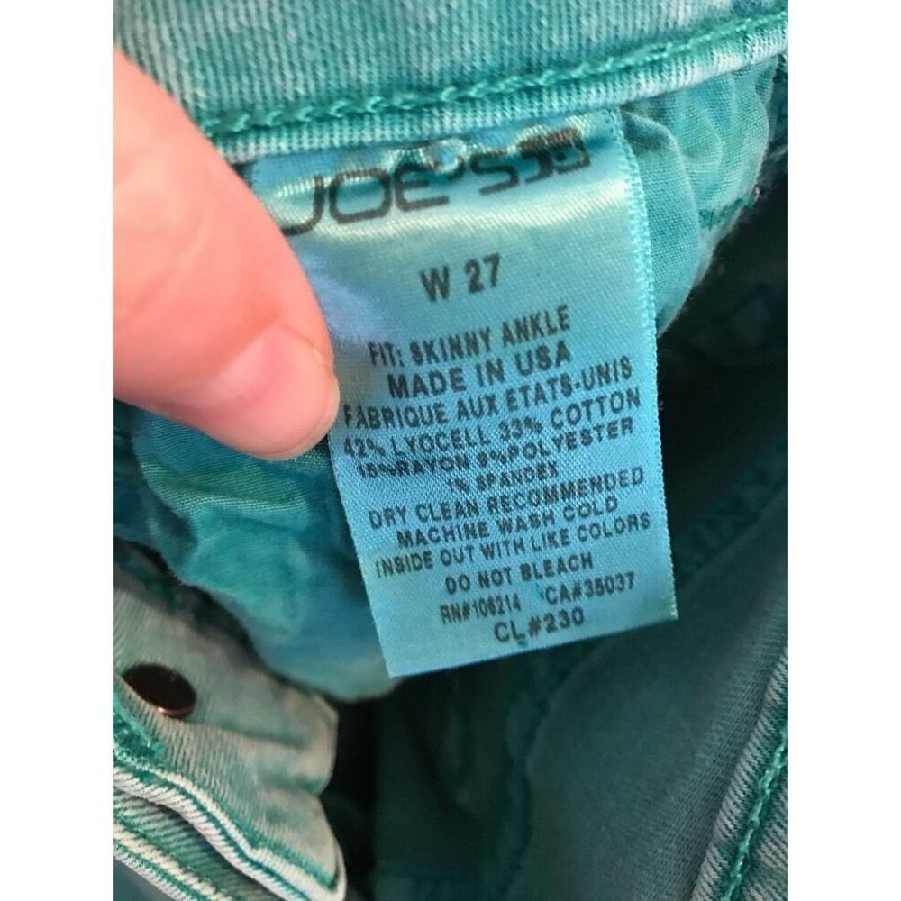 JOE'S JEAN 27 Aqua Blue Skinny Ankle Jeans - Picture 9 of 10